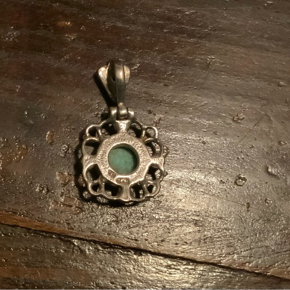 Vintage Sterling Silver 925 Turquoise Pendant Boho Vibing! - Picture 5 of 5
